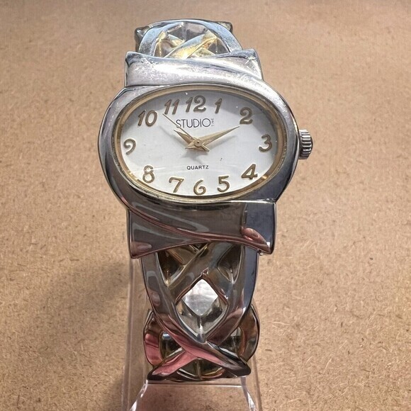 STUDIO TIME STD983T Cuff Bracelet Quartz Analog Women's Watch - Picture 1 of 9